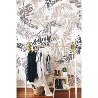 Fotobehang Gouden palmbladeren