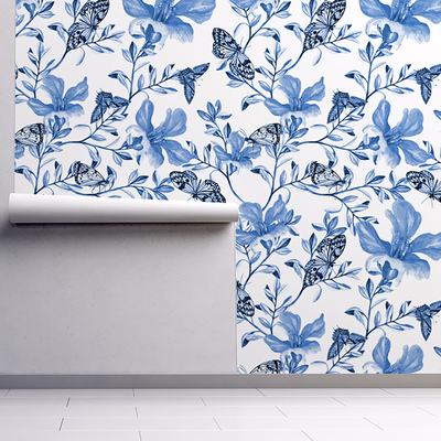 Fotobehang De blauwe wereld van vlinders