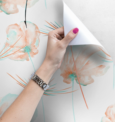 Fotobehang Klaprozen in de wind