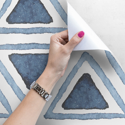 Fotobehang Blauwe driehoeken