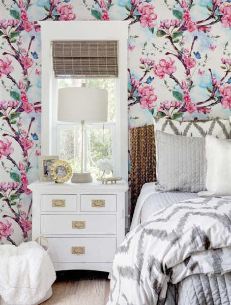 Fotobehang Bloeiende boomgaard