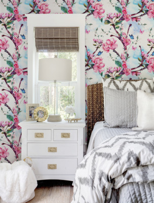 Fotobehang Bloeiende boomgaard