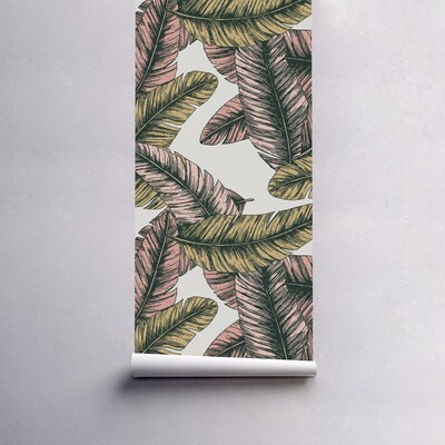 Fotobehang Vallende bananenbladeren