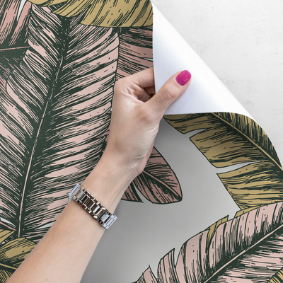 Fotobehang Vallende bananenbladeren