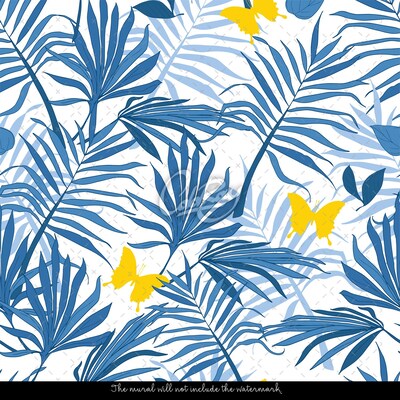 Fotobehang Vlinders tussen de bladeren