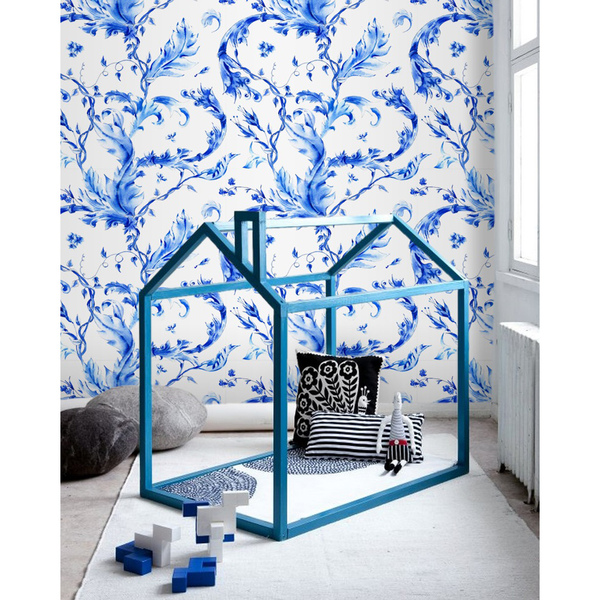 Fotobehang Kleurrijke blauwe bloemen