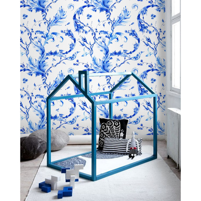 Fotobehang Kleurrijke blauwe bloemen