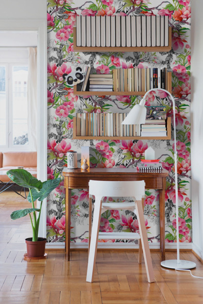 Fotobehang Magnolia Schetsen