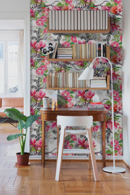 Fotobehang Magnolia Schetsen