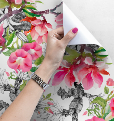 Fotobehang Magnolia Schetsen