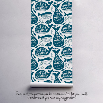 Fotobehang Bezoek aan de walvis