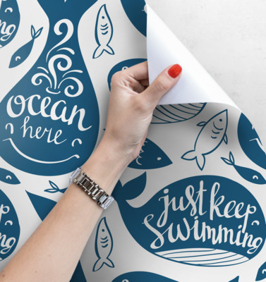 Fotobehang Bezoek aan de walvis