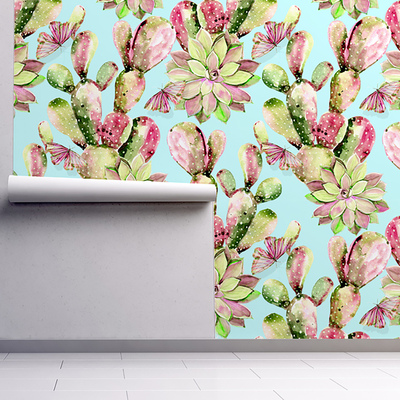 Fotobehang Plezier met een cactus