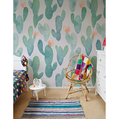 Fotobehang Groeit er een cactus op de muur?