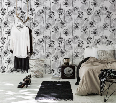 Fotobehang Klaprozen in een schetsboek