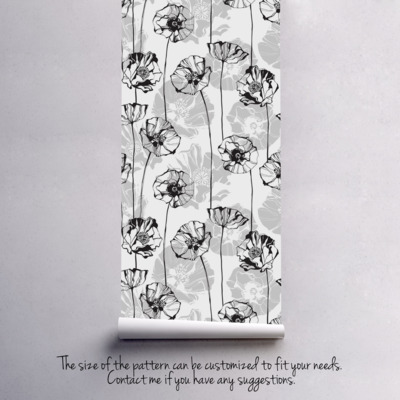 Fotobehang Klaprozen in een schetsboek