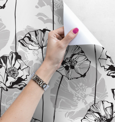 Fotobehang Klaprozen in een schetsboek