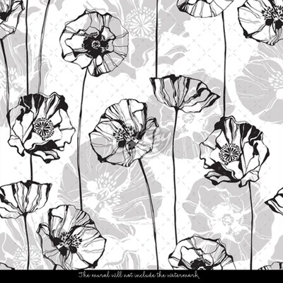 Fotobehang Klaprozen in een schetsboek