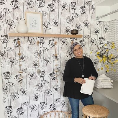 Fotobehang Klaprozen in een schetsboek