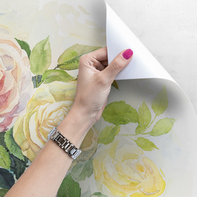 Fotobehang Muur beschilderd met een roos