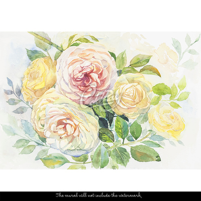 Fotobehang Muur beschilderd met een roos