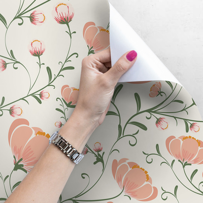 Fotobehang Pastel Subtiele Bloemen