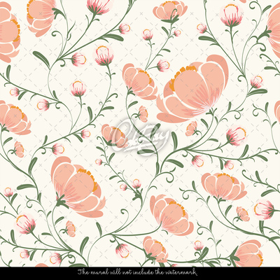 Fotobehang Pastel Subtiele Bloemen