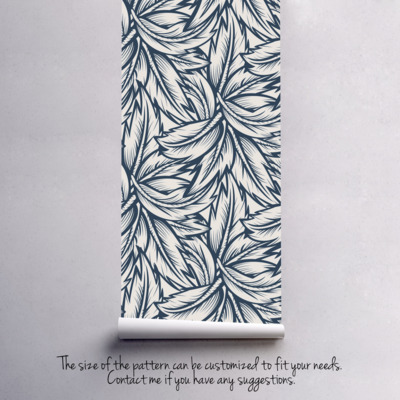 Fotobehang Blauwe pluimen