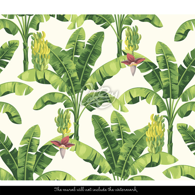 Fotobehang Fantastische bananenbladeren