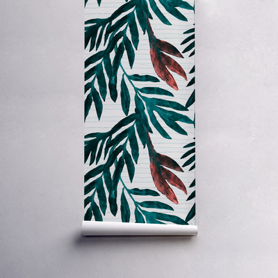 Fotobehang Aquarelbladeren