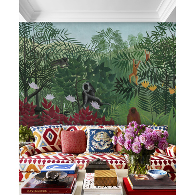 Fotobehang Op bezoek bij de apen