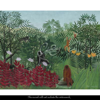 Fotobehang Op bezoek bij de apen