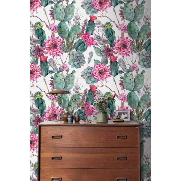 Fotobehang Bloemen in cactussen
