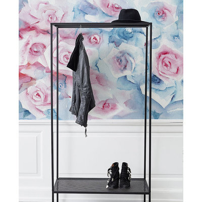 Fotobehang Blauwe en roze pastelbloemen