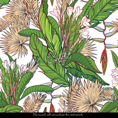 Fotobehang Geschilderde jungle