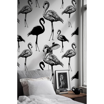 Fotobehang Niet-voor de hand liggende flamingo's