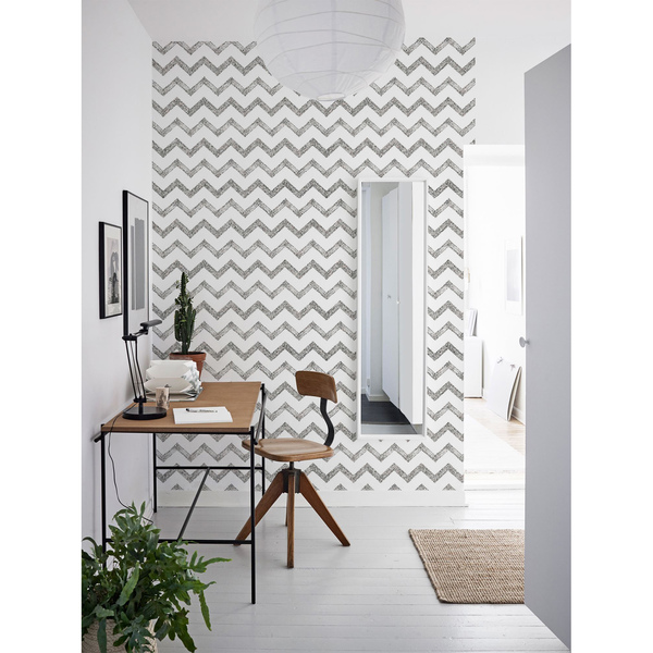 Fotobehang Zilveren Zigzag