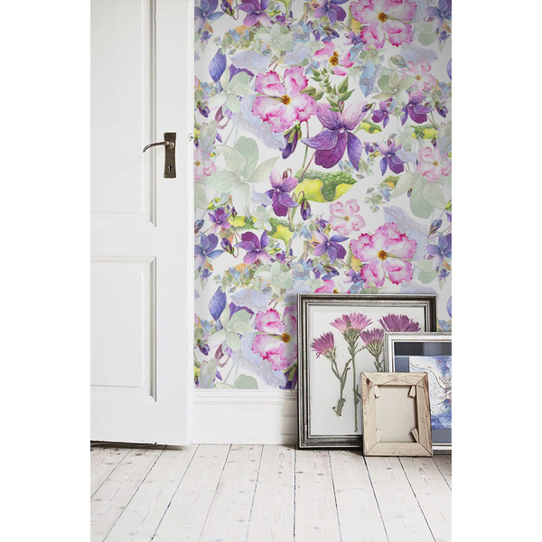 Fotobehang Subtiele bloementuin