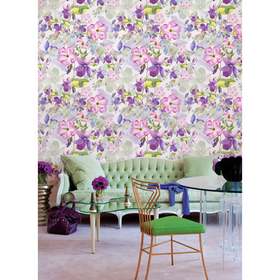 Fotobehang Subtiele bloementuin