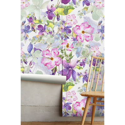 Fotobehang Subtiele bloementuin