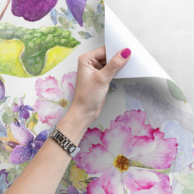 Fotobehang Subtiele bloementuin