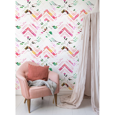Fotobehang Bloemen Chevron