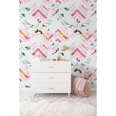 Fotobehang Bloemen Chevron
