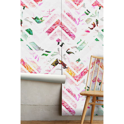 Fotobehang Bloemen Chevron