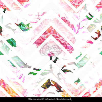 Fotobehang Bloemen Chevron