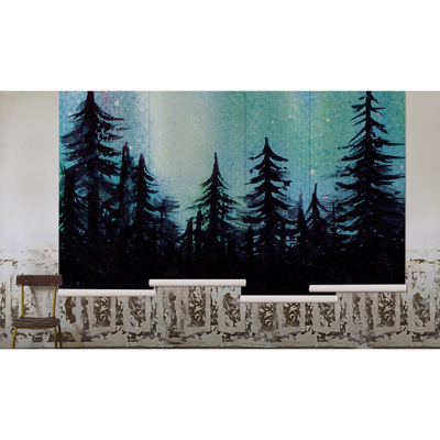 Fotobehang Een sprookjesachtige nacht boven het bos