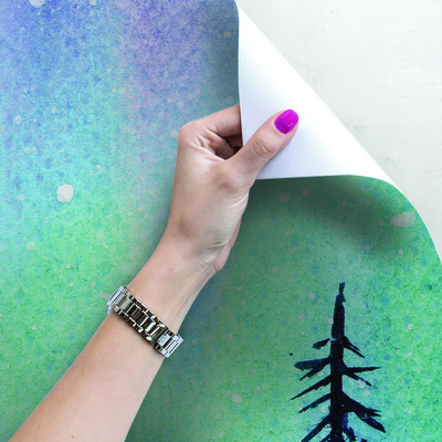 Fotobehang Een sprookjesachtige nacht boven het bos