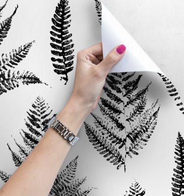 Fotobehang Linosnede met varen