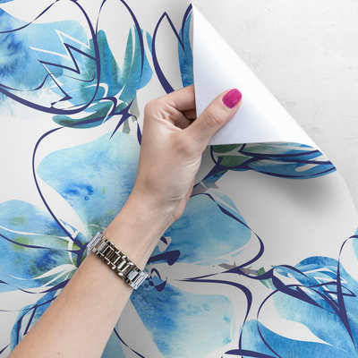 Fotobehang Lente in de kleuren van blauw