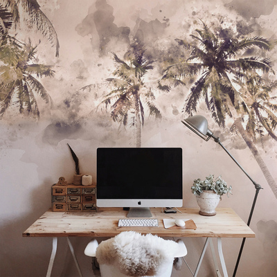 Fotobehang Hoge palmbomen